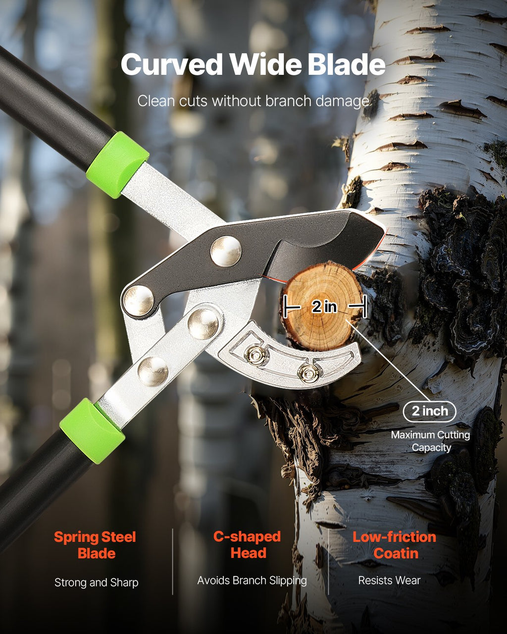 32 Inch Loppers For Tree Trimming Branch Cutter Steel Heavy Duty To 2 Inch Dia